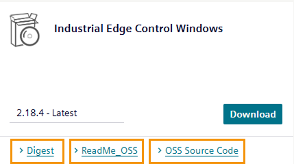 download software tile footer buttons