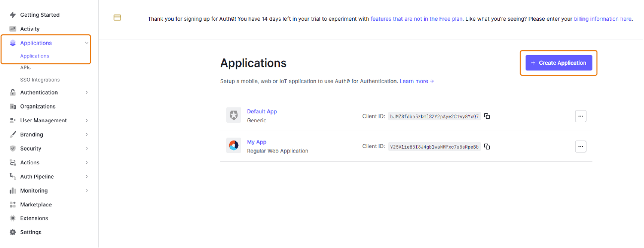 create application