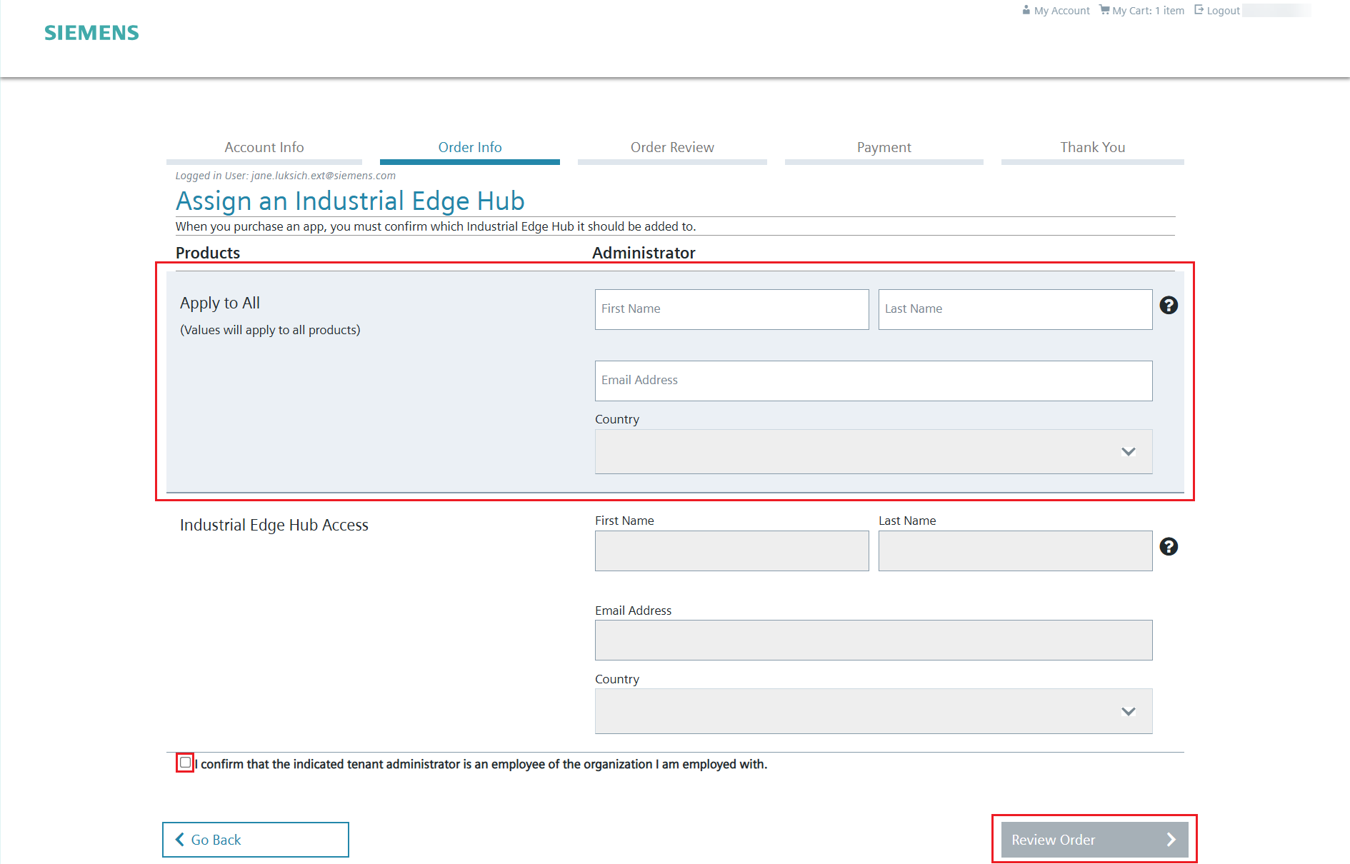 Assign your licenses to the IE Hub access you ordered.