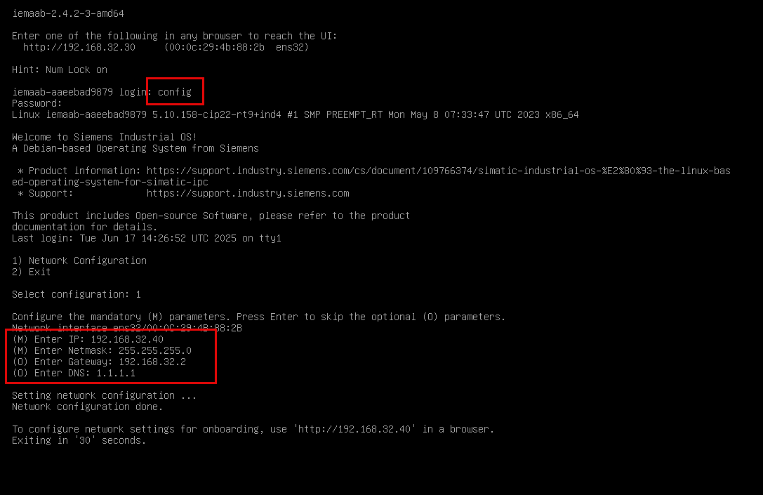 Define the network settings.