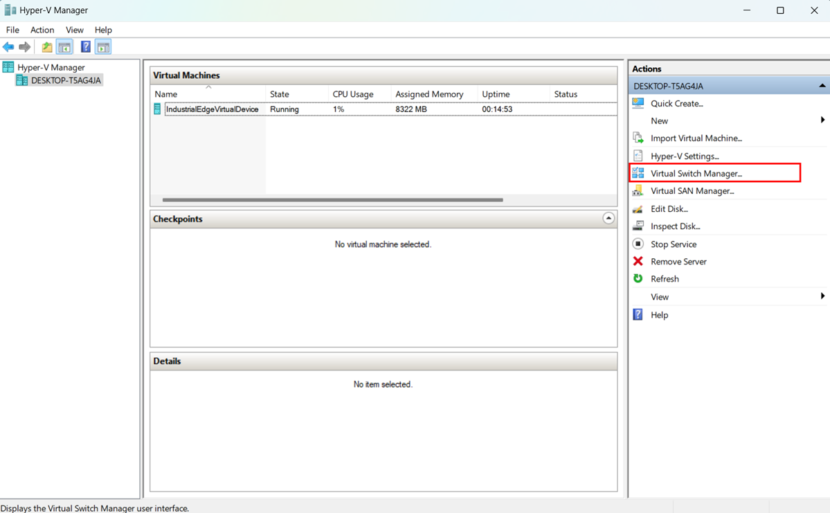 Virtual switch manager