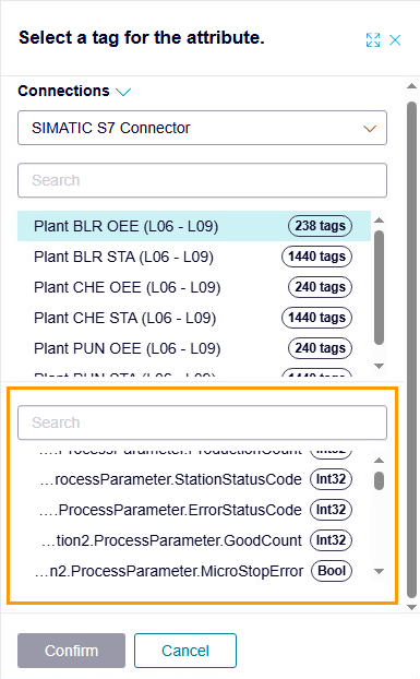 Select the tags from the list.