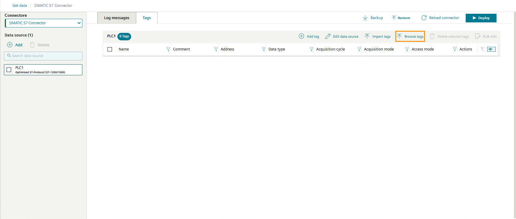 Click "Browse tags".