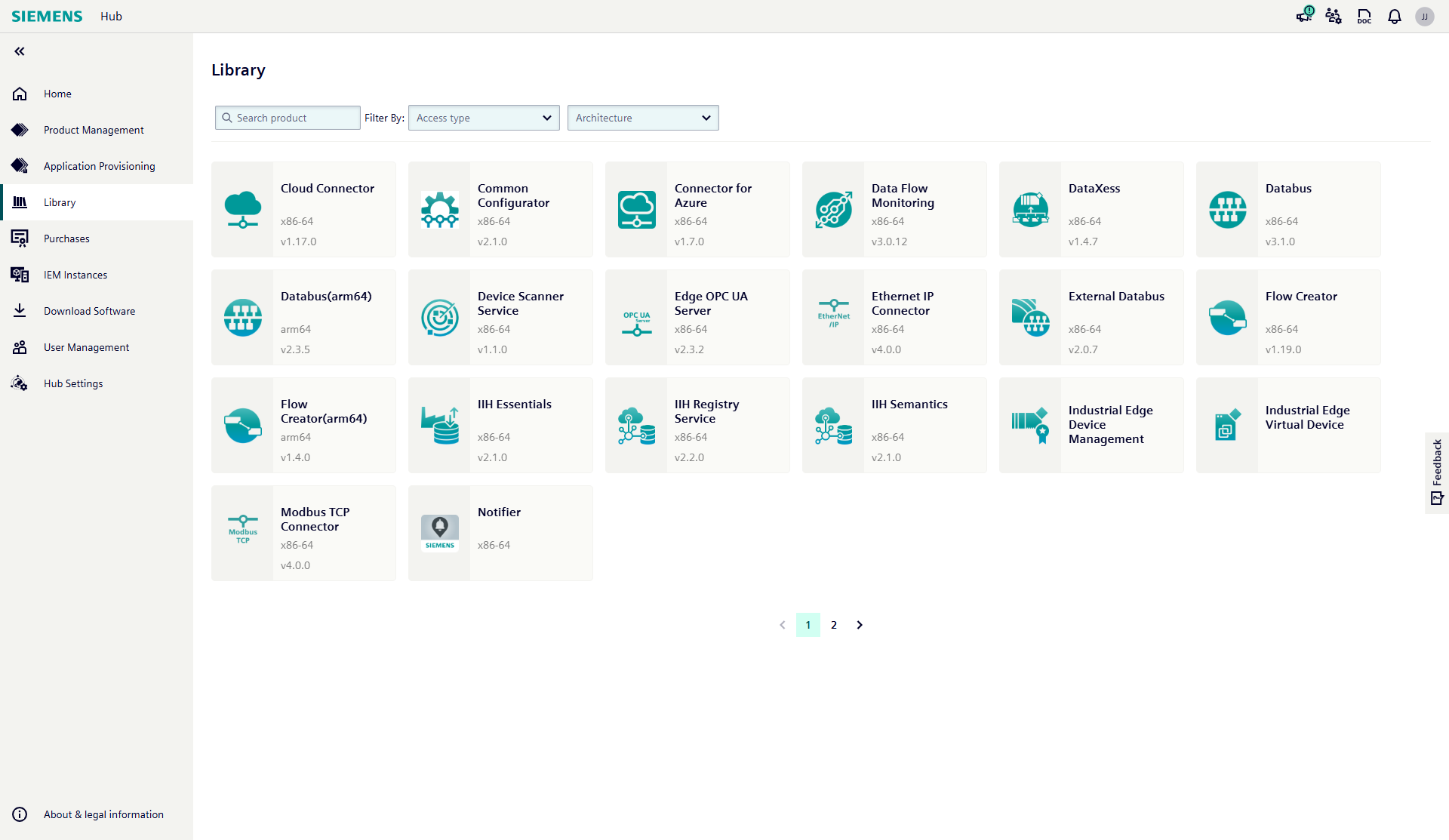 Industrial Edge Hub UI