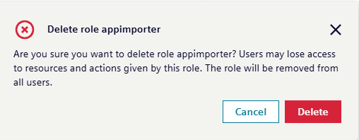 Delete Role Interface