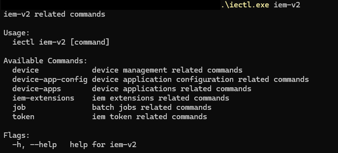 IECTL IEMA V2 Commands