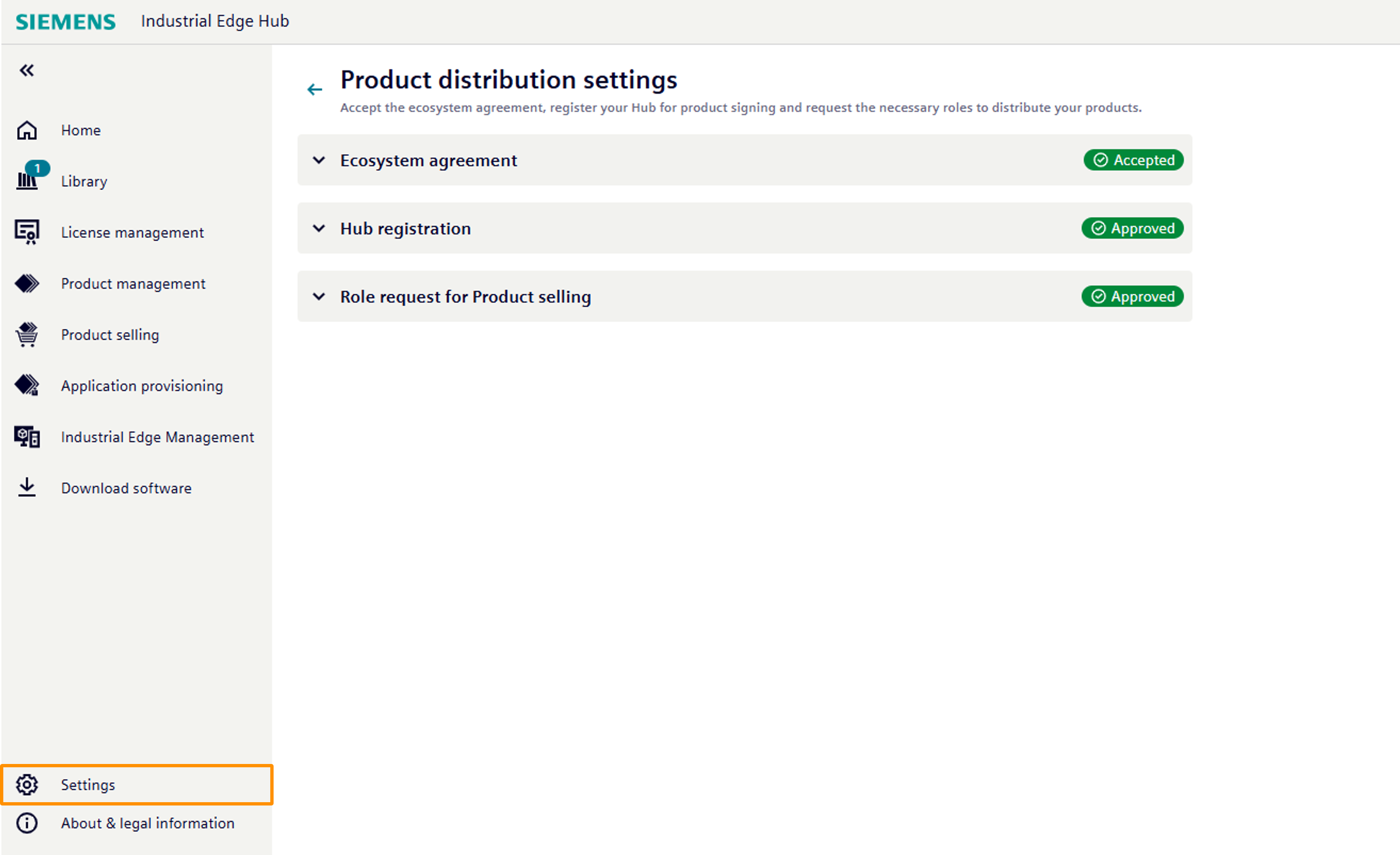 Product Distribution Settings
